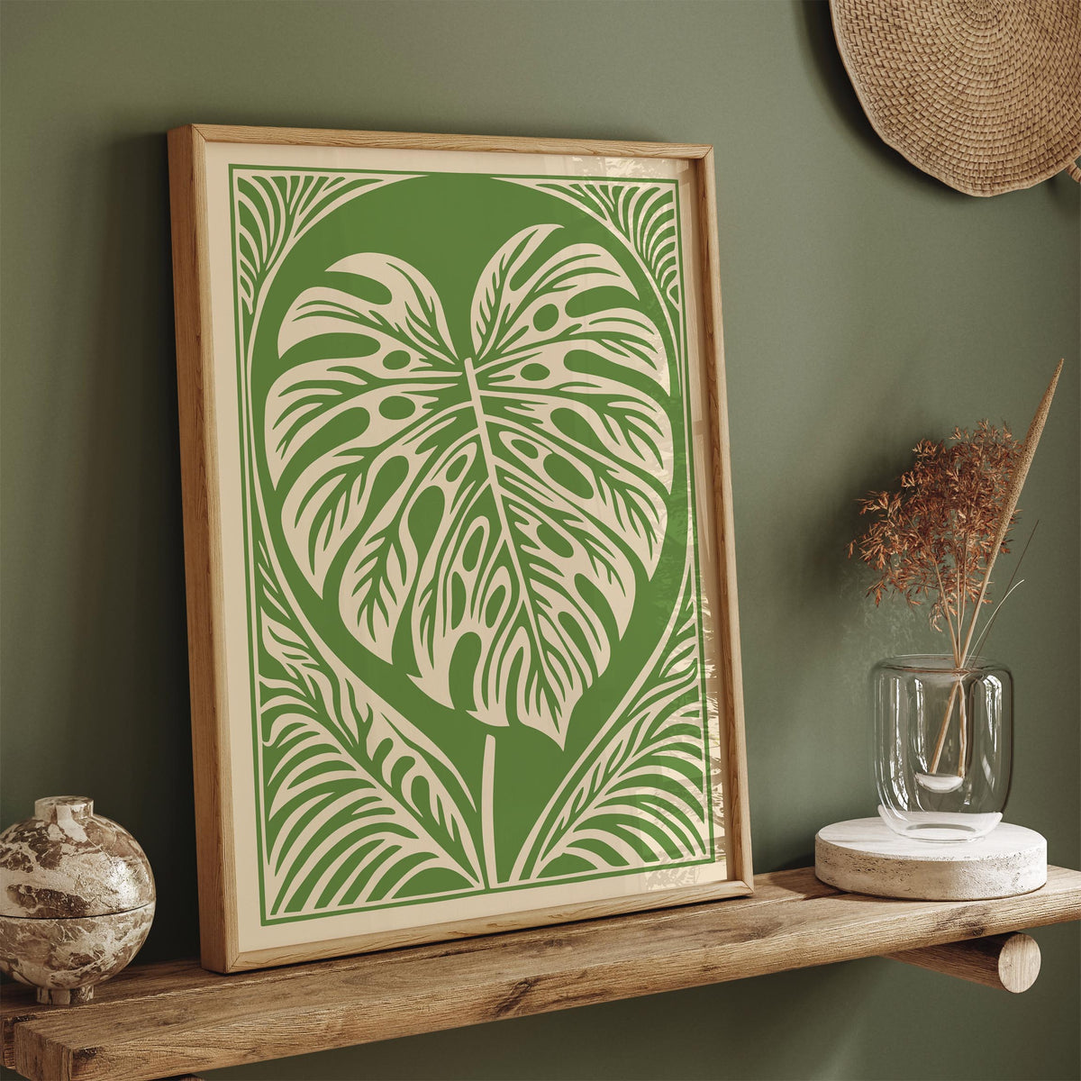 Monstera Leaf Green Poster
