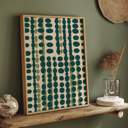 Mid Century Modern Green Aesthetic Print