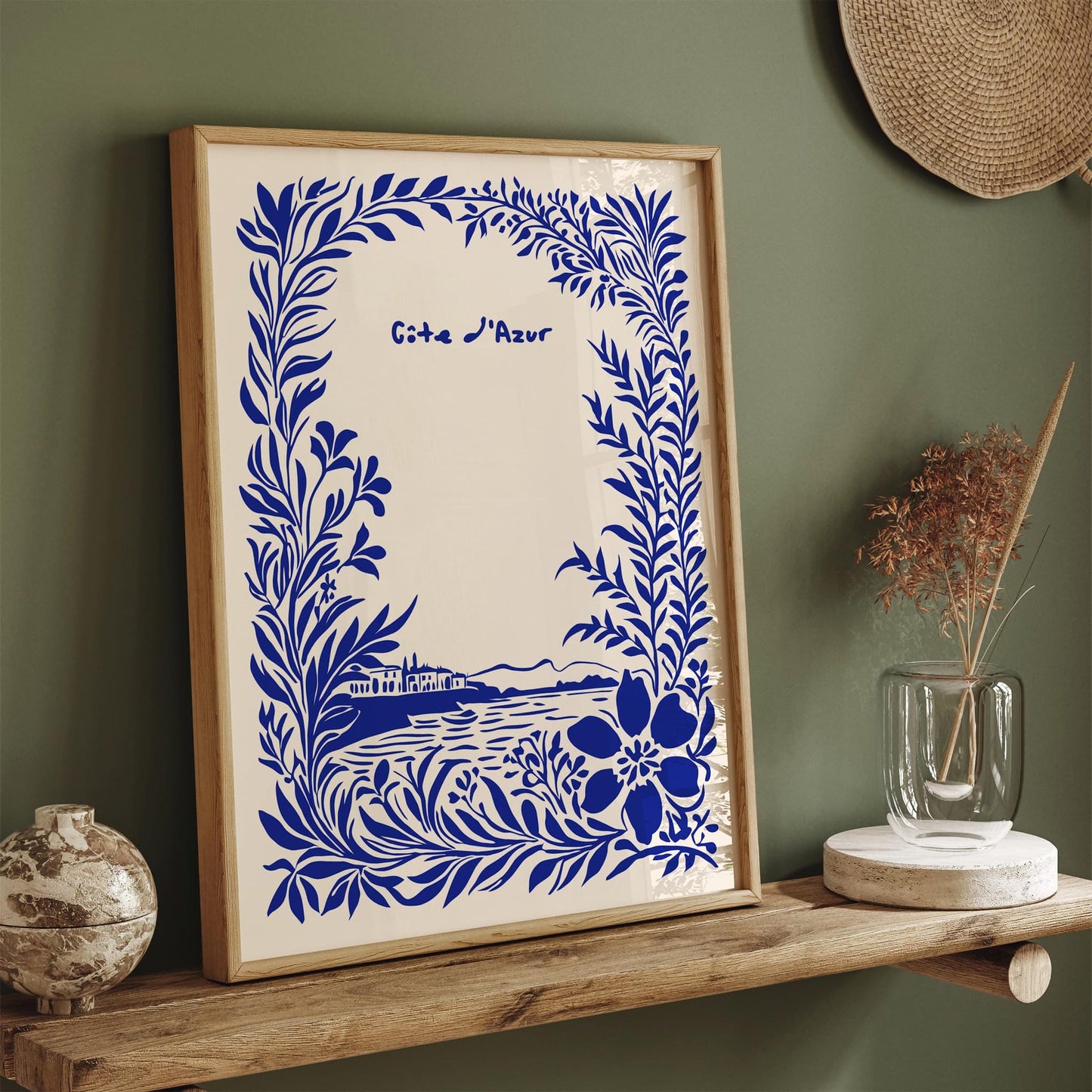 Cote d Azur Blue Travel Poster 2025