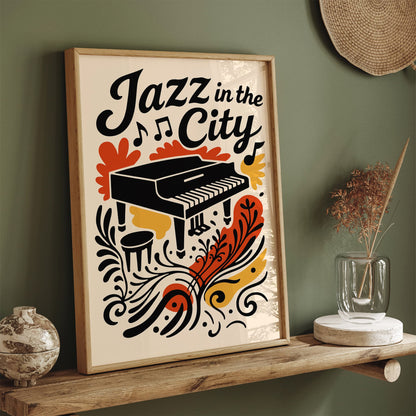 Jazz In The City NYC Poster - Music Wall Art