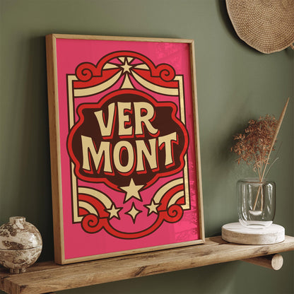 Vermont Travel Poster Funhouse Home Decor