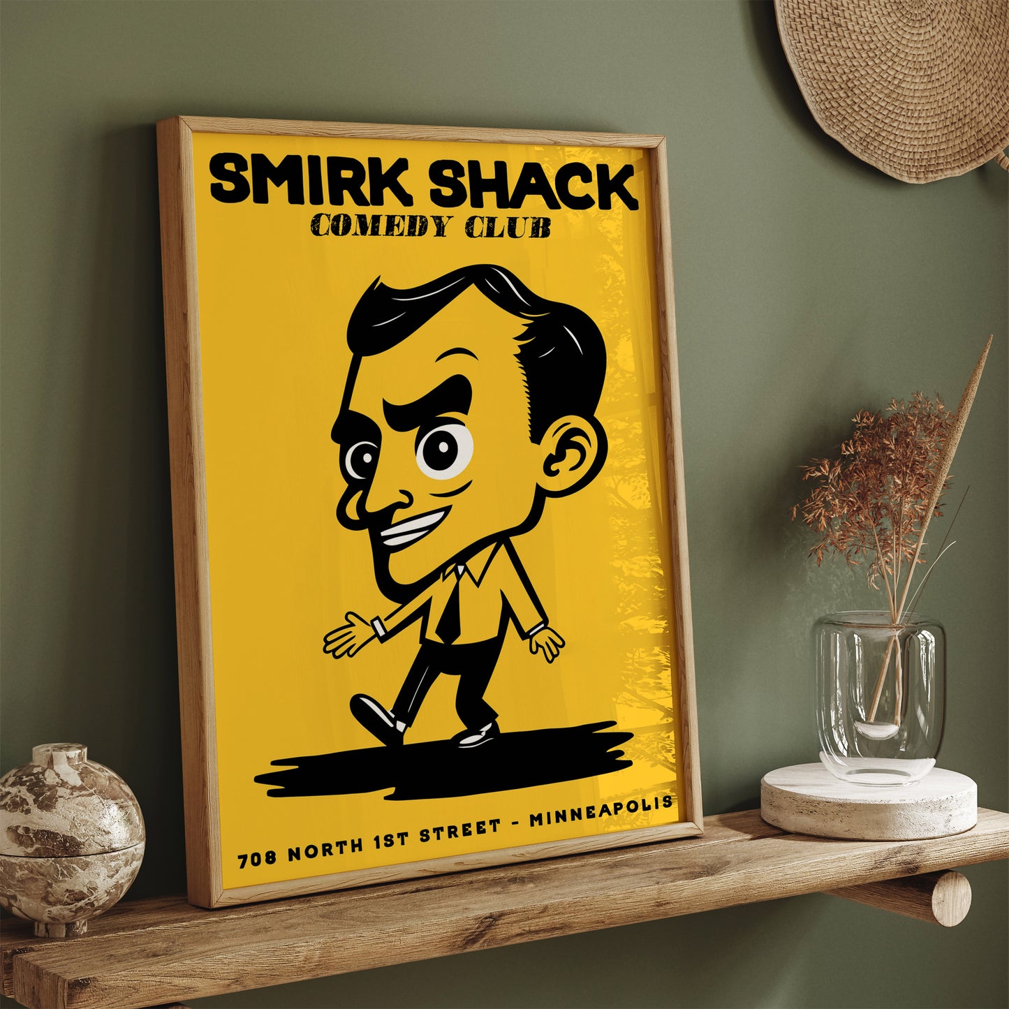 Comedy Club - Smirk Shack - Retro Advertising Poster