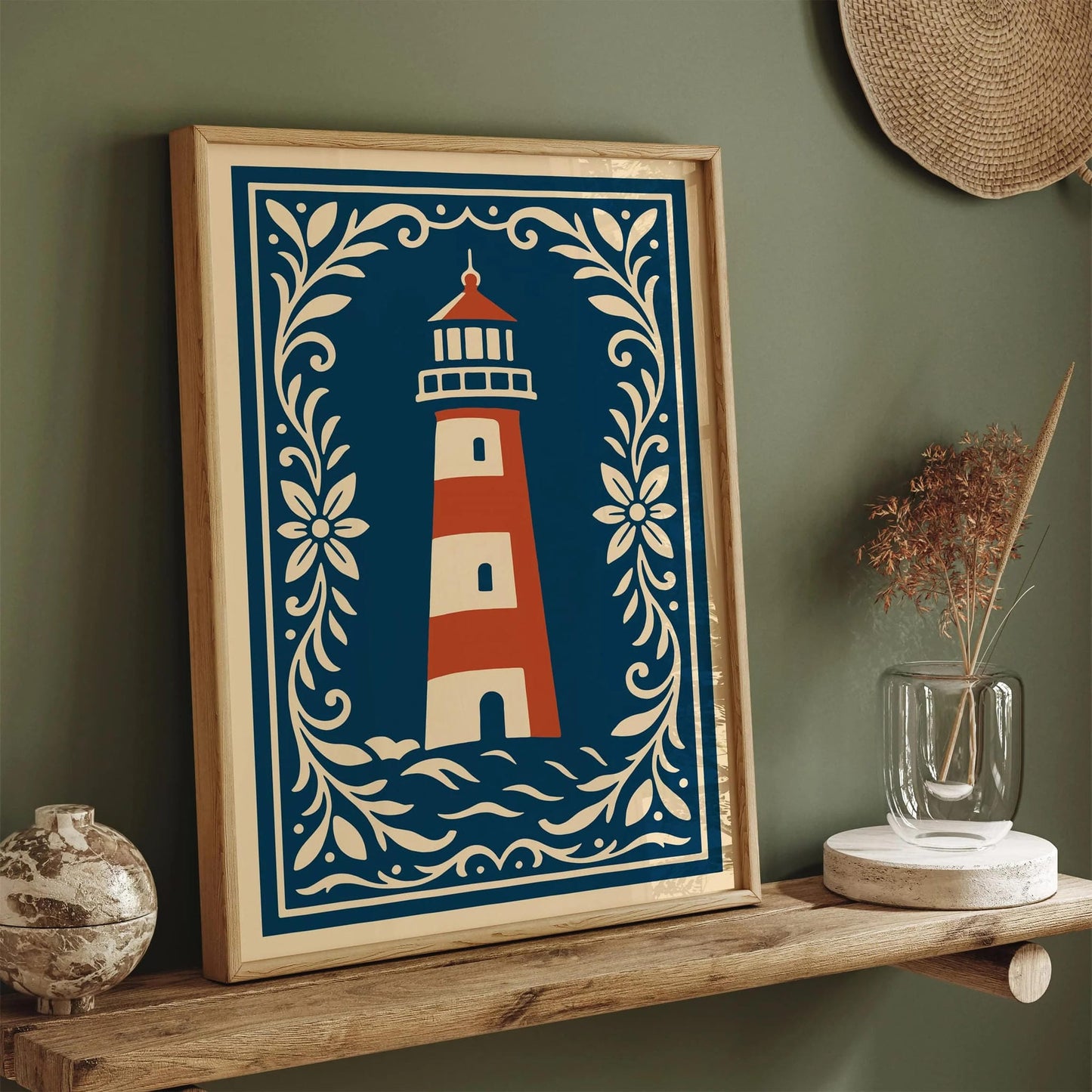 Lighthouse Art Print, Nautical Elegant Wall Art Poster