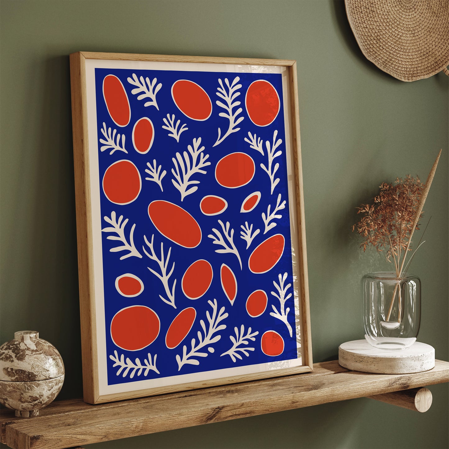 Blue Organic Coral Reefs Art Print