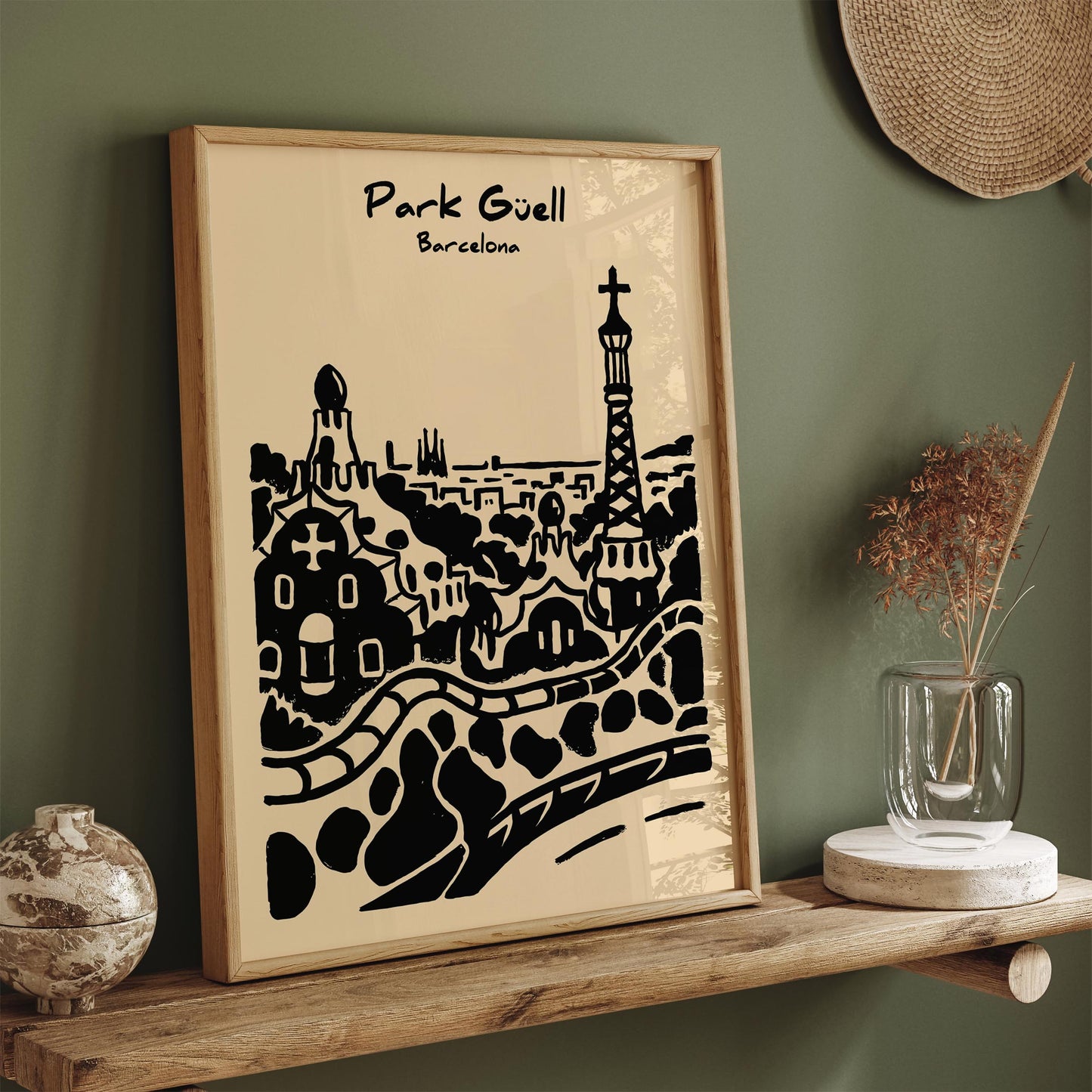 Park Guel Barcelona Travel Poster