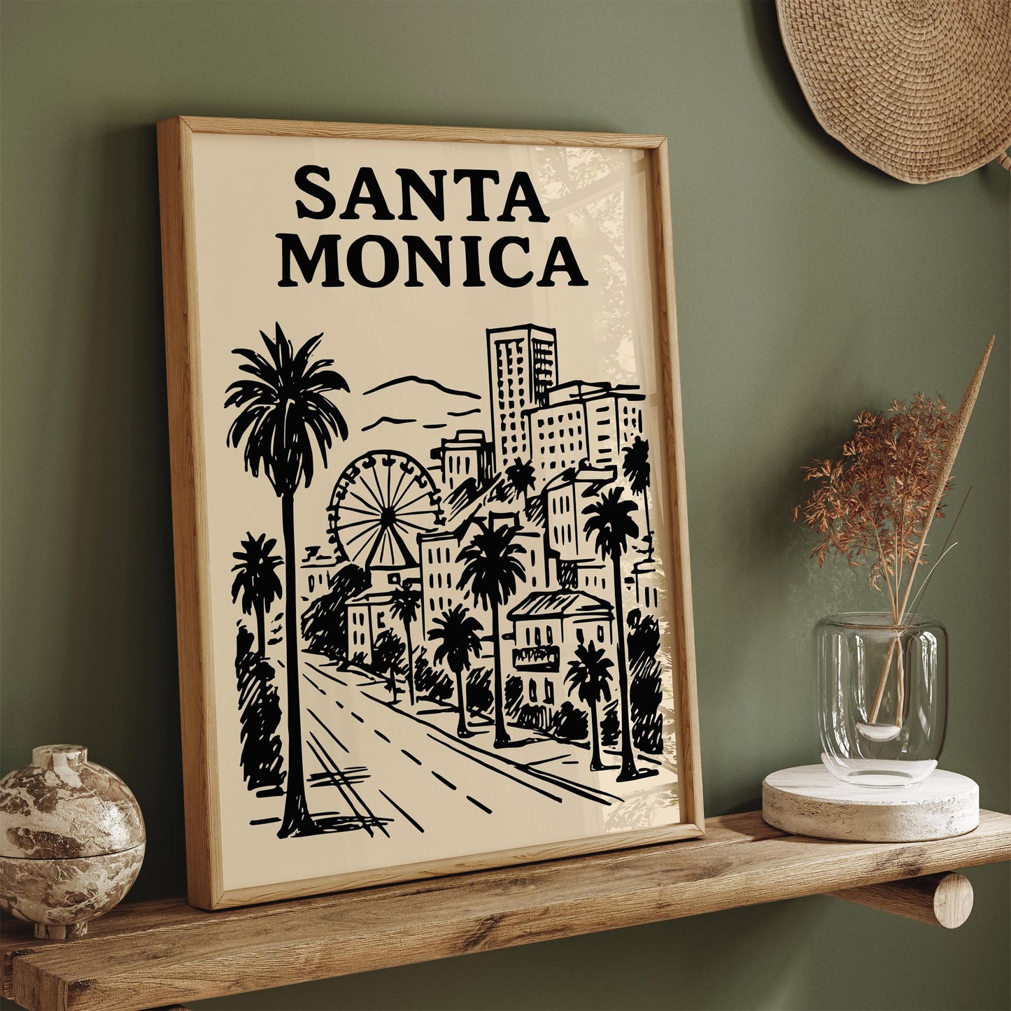 Santa Monica Cityscape Poster
