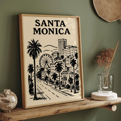 Santa Monica Cityscape Poster