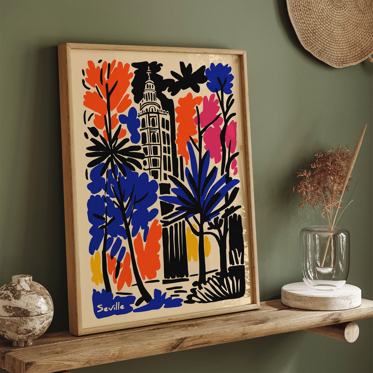 Seville Spain Colorful Vibrant Travel Poster