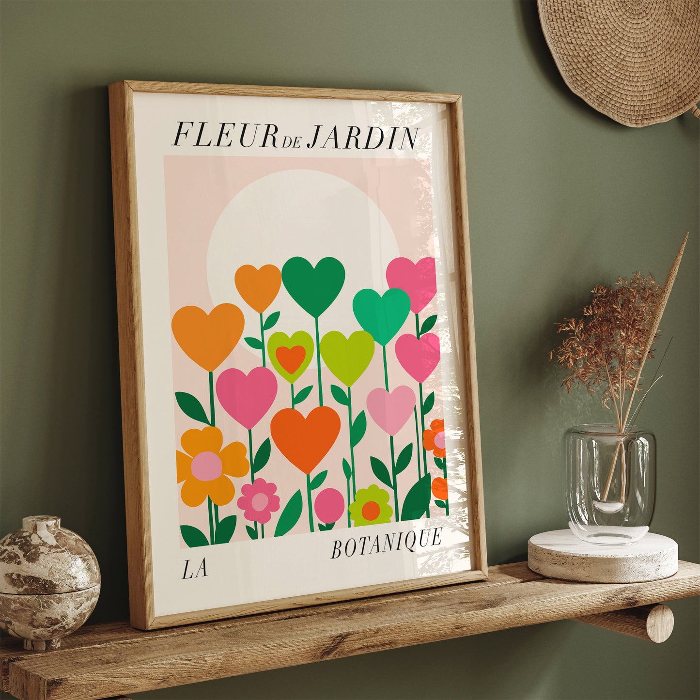 Fleur de Jardin Heart Floral Art Print