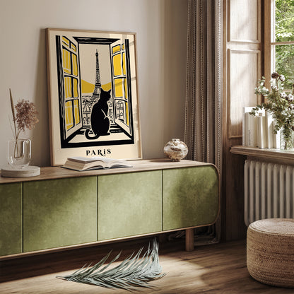 Cat in Parisian Apartmen Poster