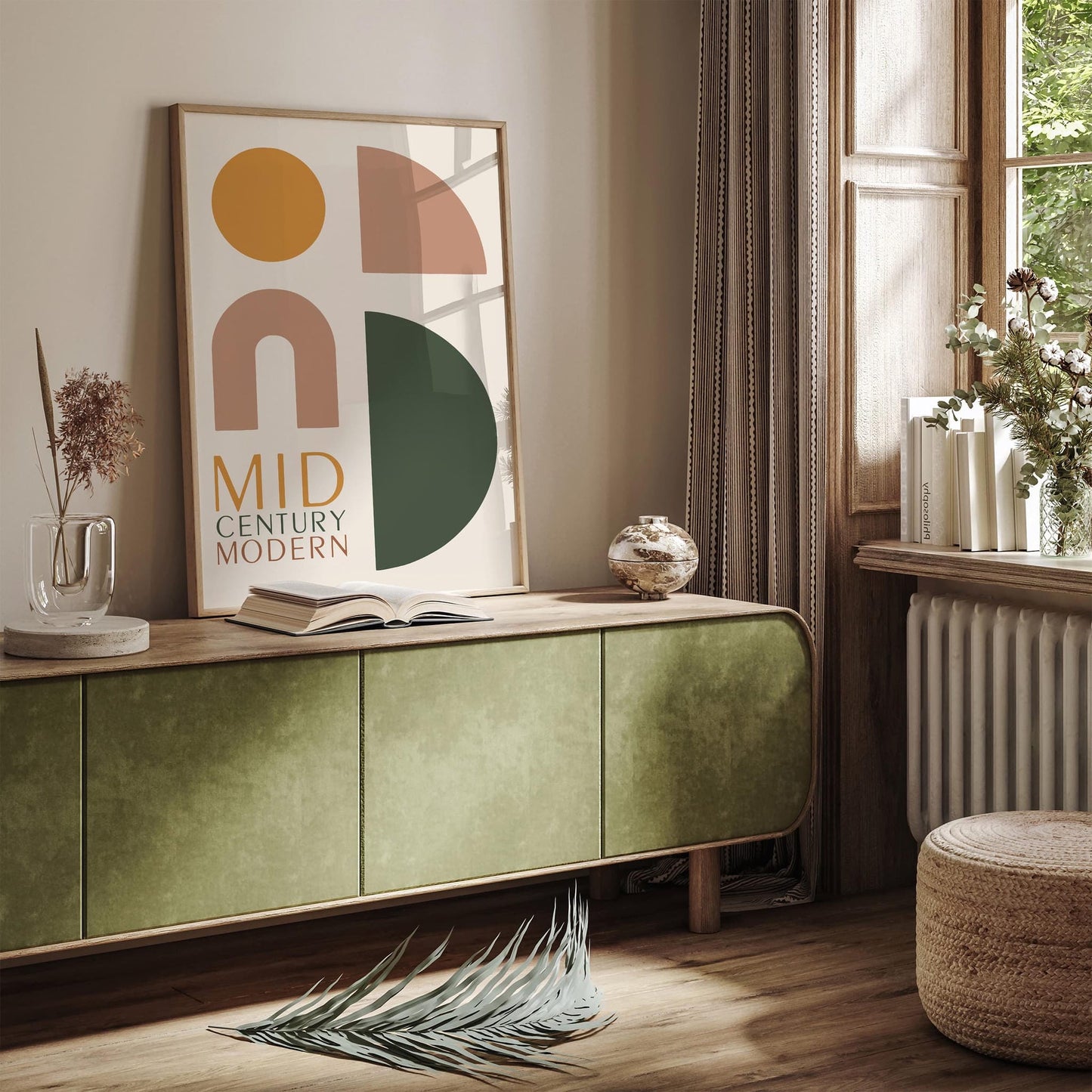 Mid Century Modern Geometric Art Print 2025