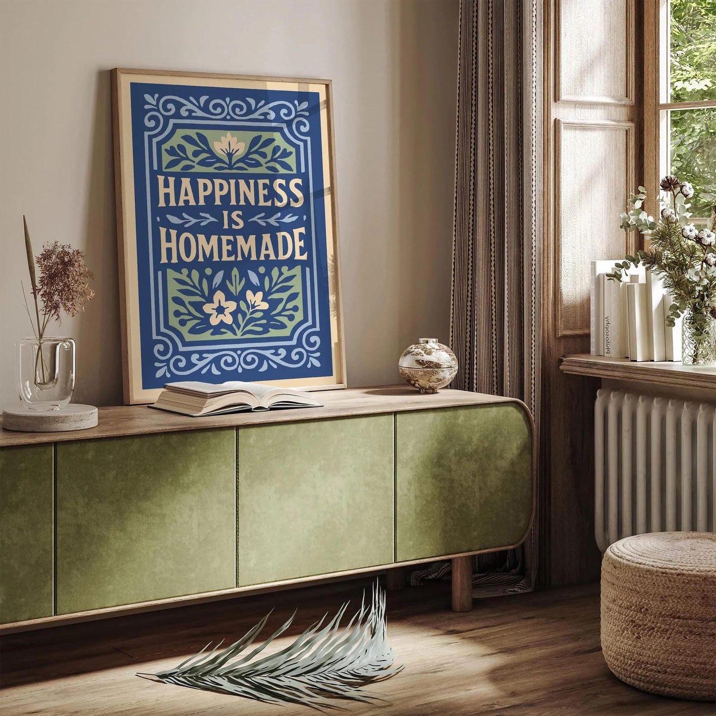 Happiness is Homemade Poster, Quote Art Print