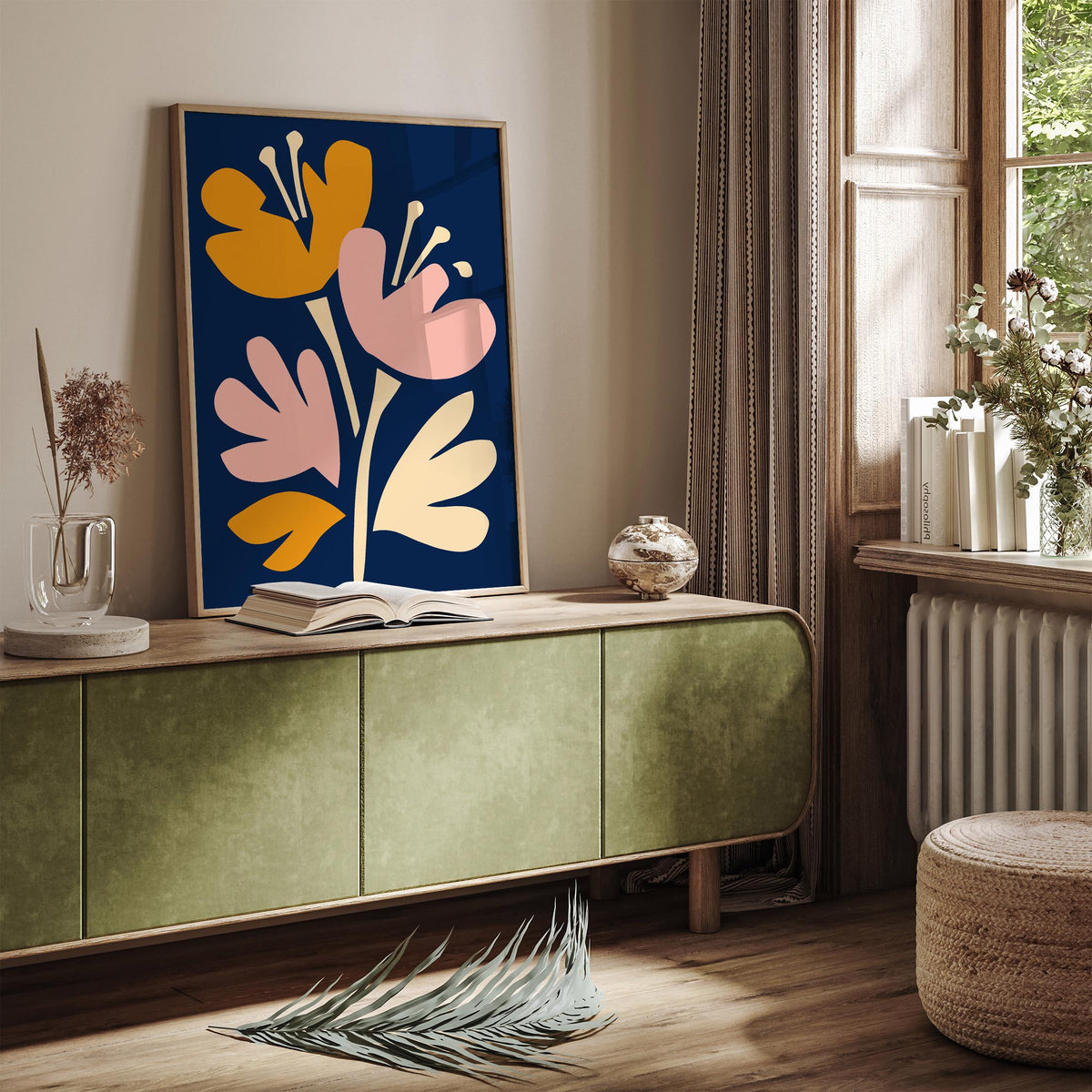 Abstract Cut Out Flowers Art Poster