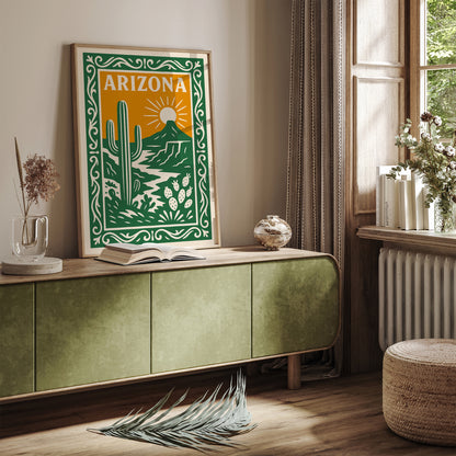 Arizona Green Travel Poster – Vintage Travel Art