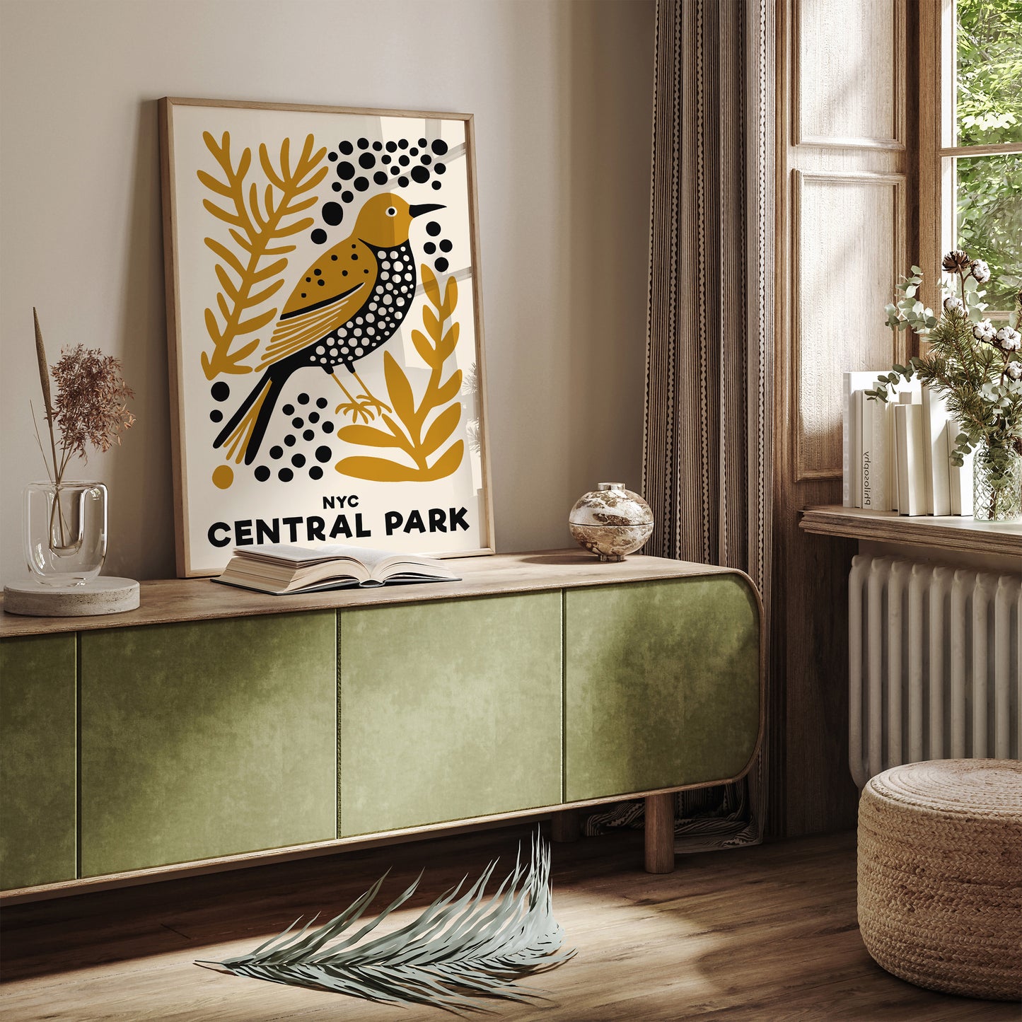 Yellow Bird NYC Central Park Art Print