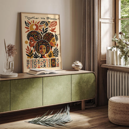 Together We Bloom Afrohemian Poster