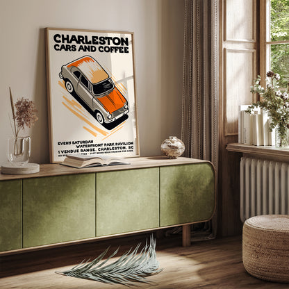 Cars and Coffee Retro Poster