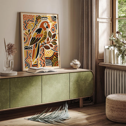 Bohemian Parrot Bird Poster