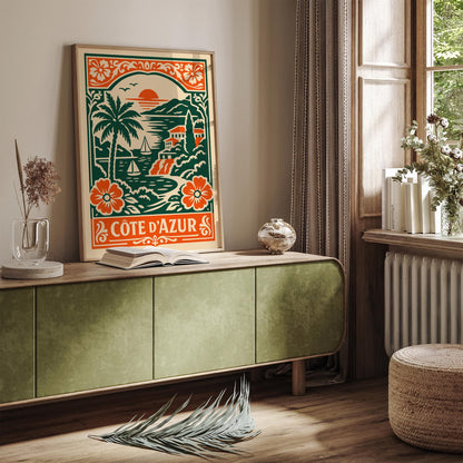Côte d’Azur Coastal Landscape Travel Poster