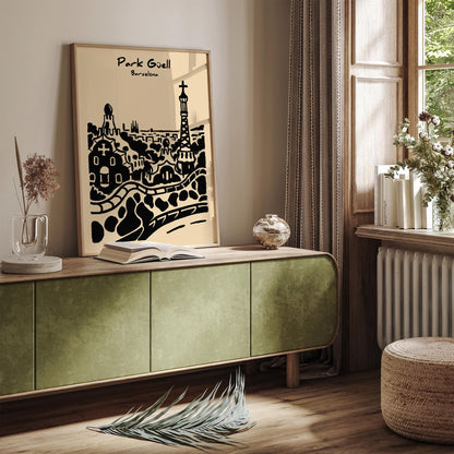Park Guel Barcelona Travel Poster