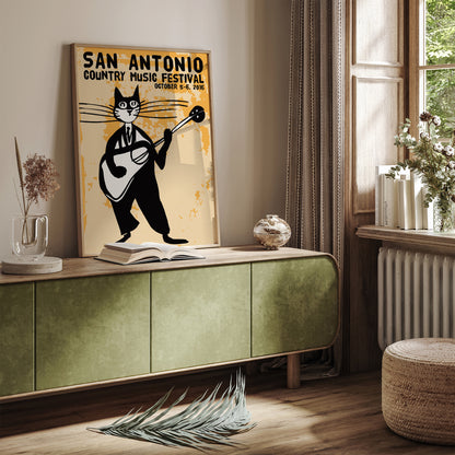 San Antonio Country Music Festival Yellow Poster