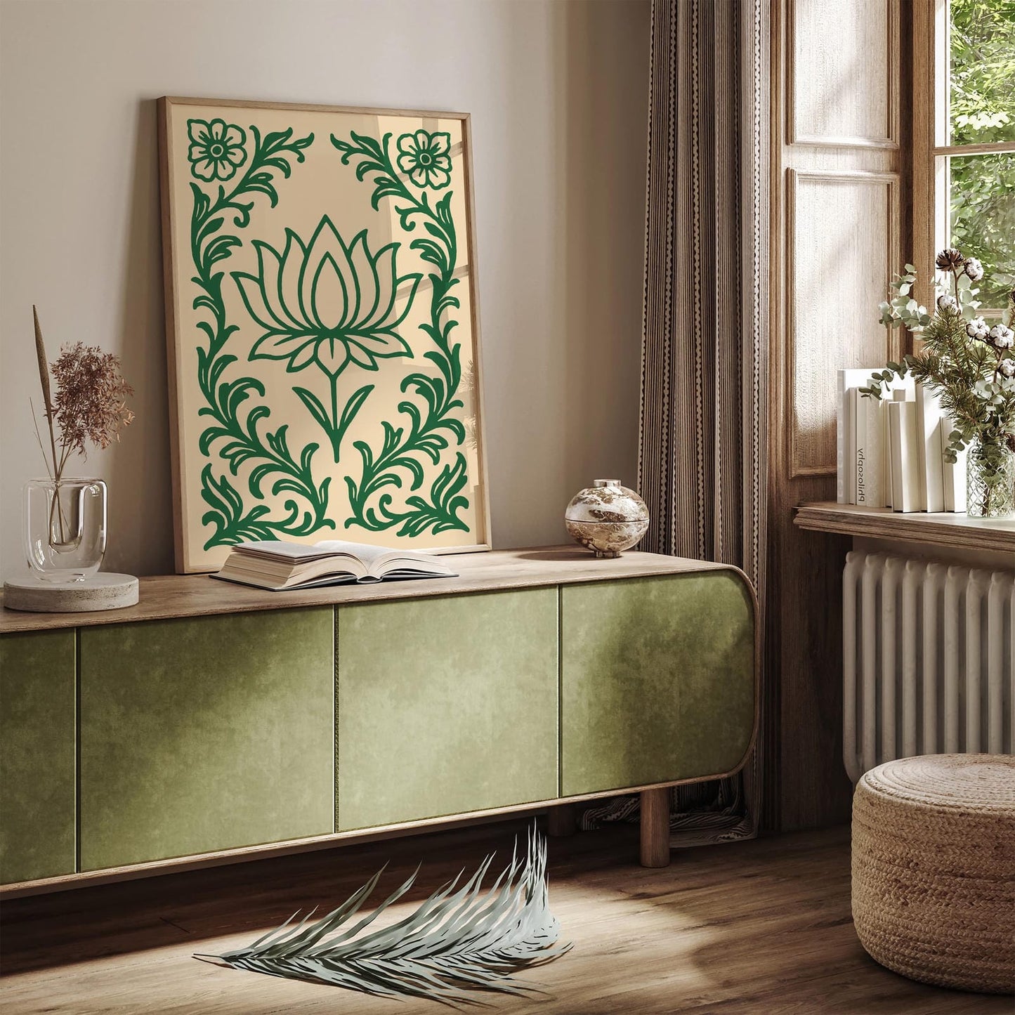 White Lotus Floral Art Print - Buddhism Symbol Poster