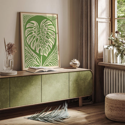 Monstera Leaf Green Poster