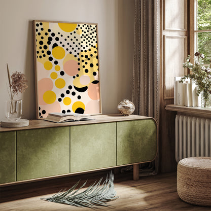 Mid-Century Abstract Dots Wall Art Print