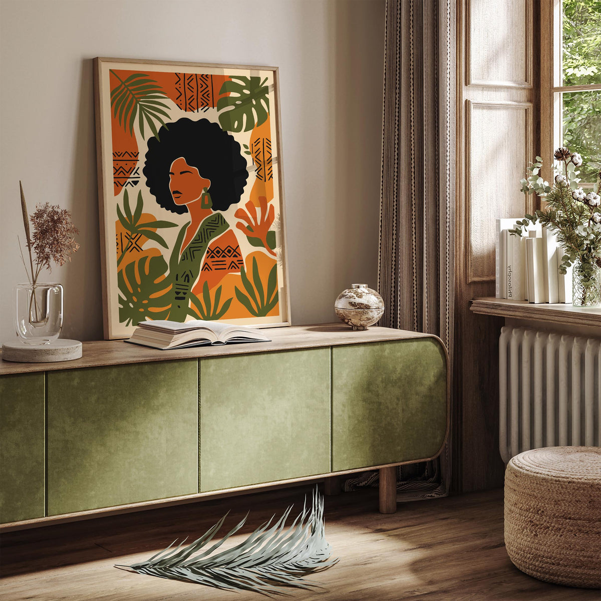 Bohemian Afro Woman Poster