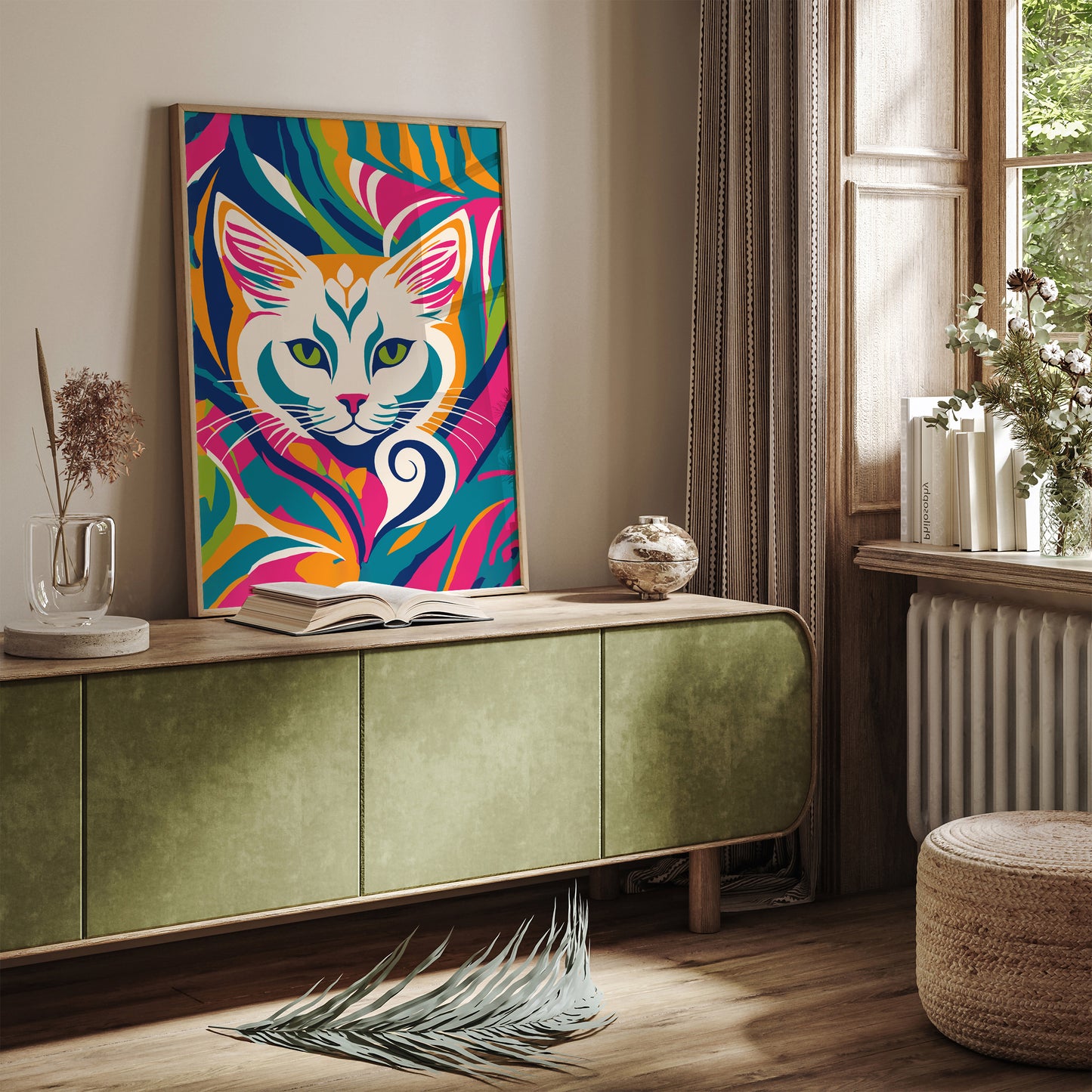 Colorful Wild Cat Wall Art