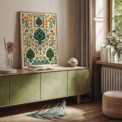 Artichoke Art Print in Art Deco Style 2025