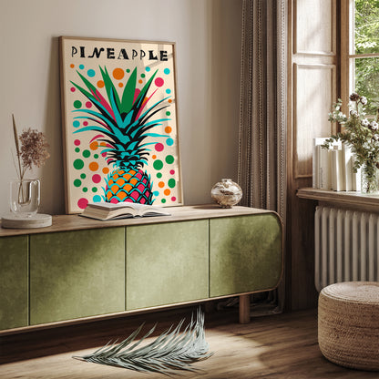 Disco Pineapple Happy Kitchen Art Print