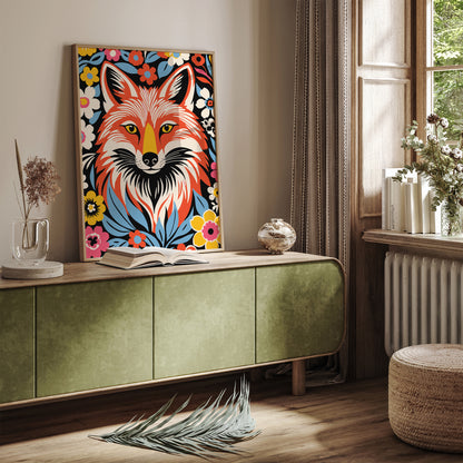 Colorful Boho Chic Fox Art Print