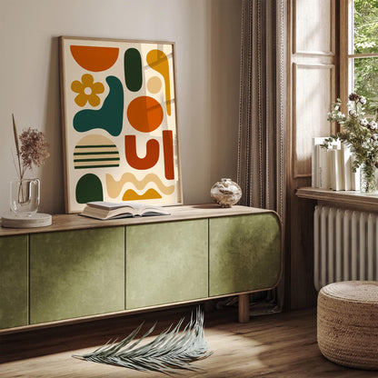 Abstract Mid Century Modern Wall Art Print