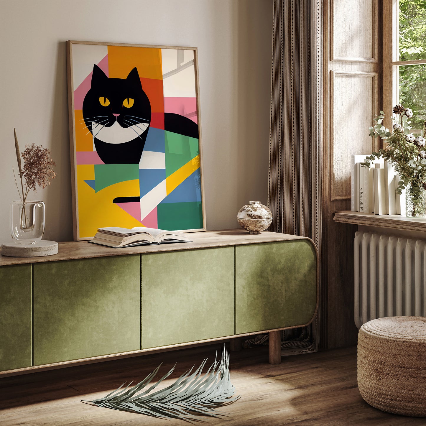 Mid-Century Modern Fatty Cat Poster