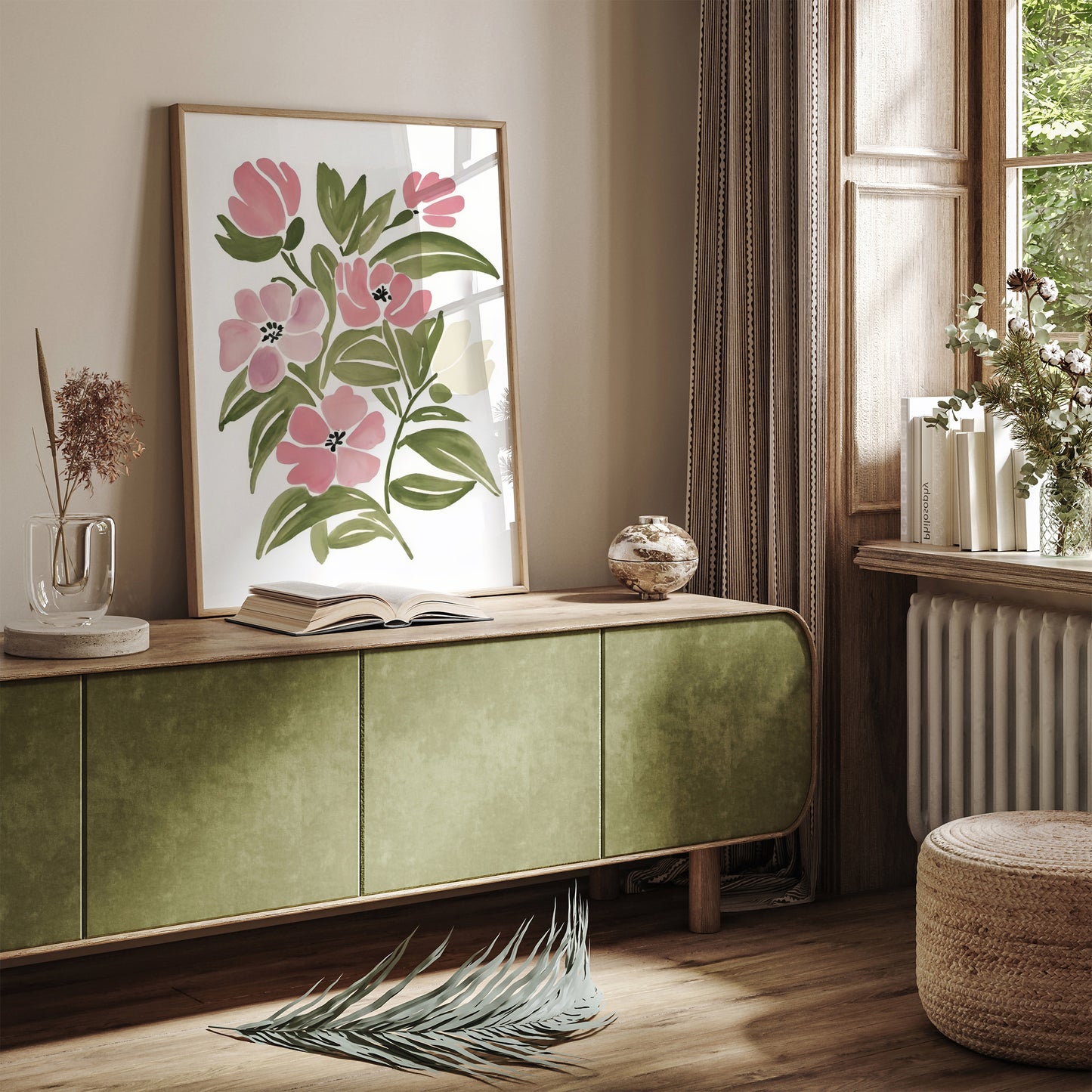 Watercolour Flowers Painting Art Print