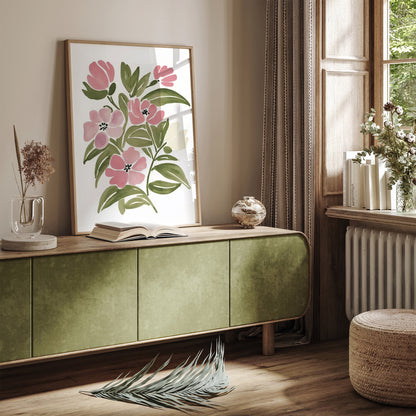 Watercolour Flowers Painting Art Print