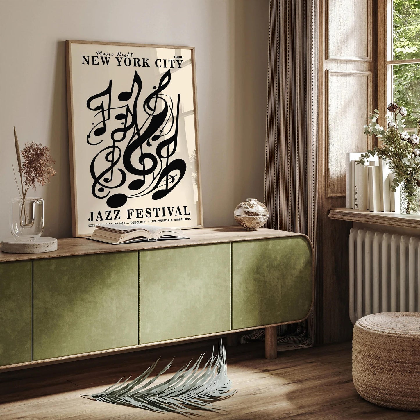 Jazz Festival NYC Poster – Music Night Vintage Wall Art