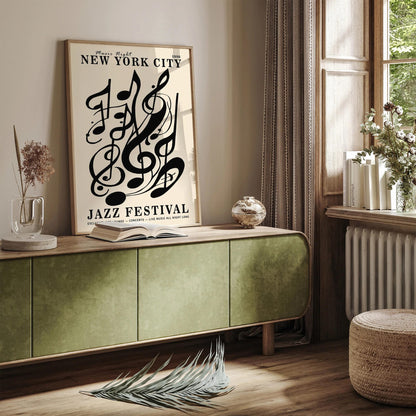 Jazz Festival NYC Poster – Music Night Vintage Wall Art