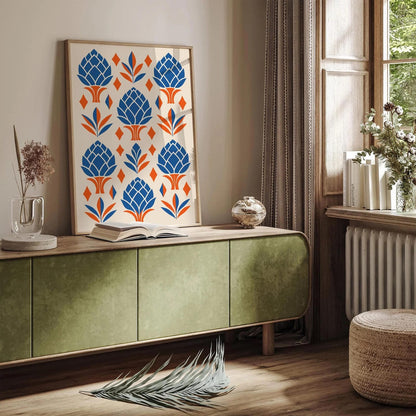 Abstract Artichokes in Art Deco Style Poster