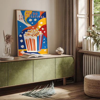 Retro Film Festival Colorful Movie Poster