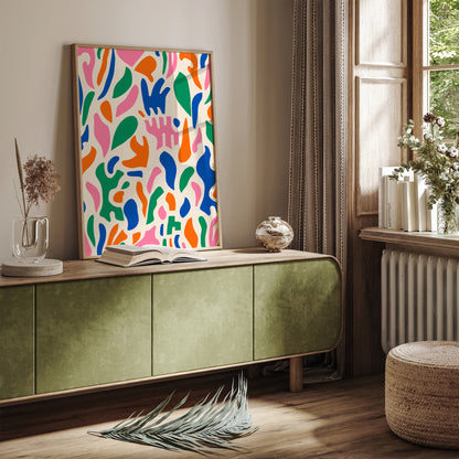 Mid Century Modern Abstract Wall Art - Colorful Poster