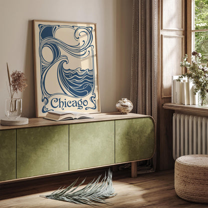 Art Nouveau Chicago Travel Poster