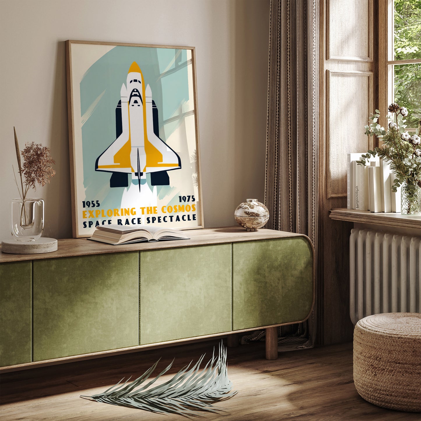 Space Race Retro Poster