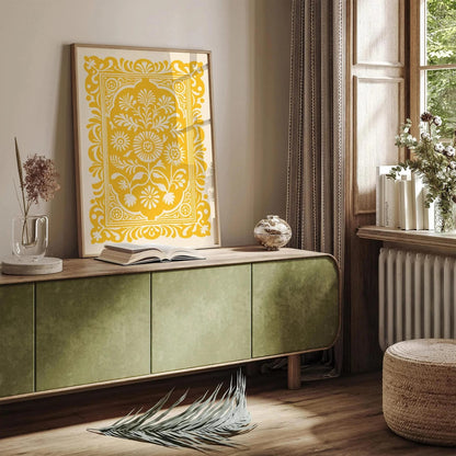 Rococo Revival Yellow Floral Art Print