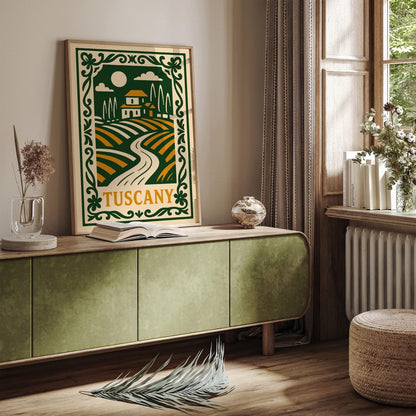 Tuscany Rococo Style Landscape Travel Poster