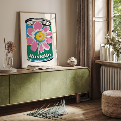 Rustello Pop-Art Floral Can Poster