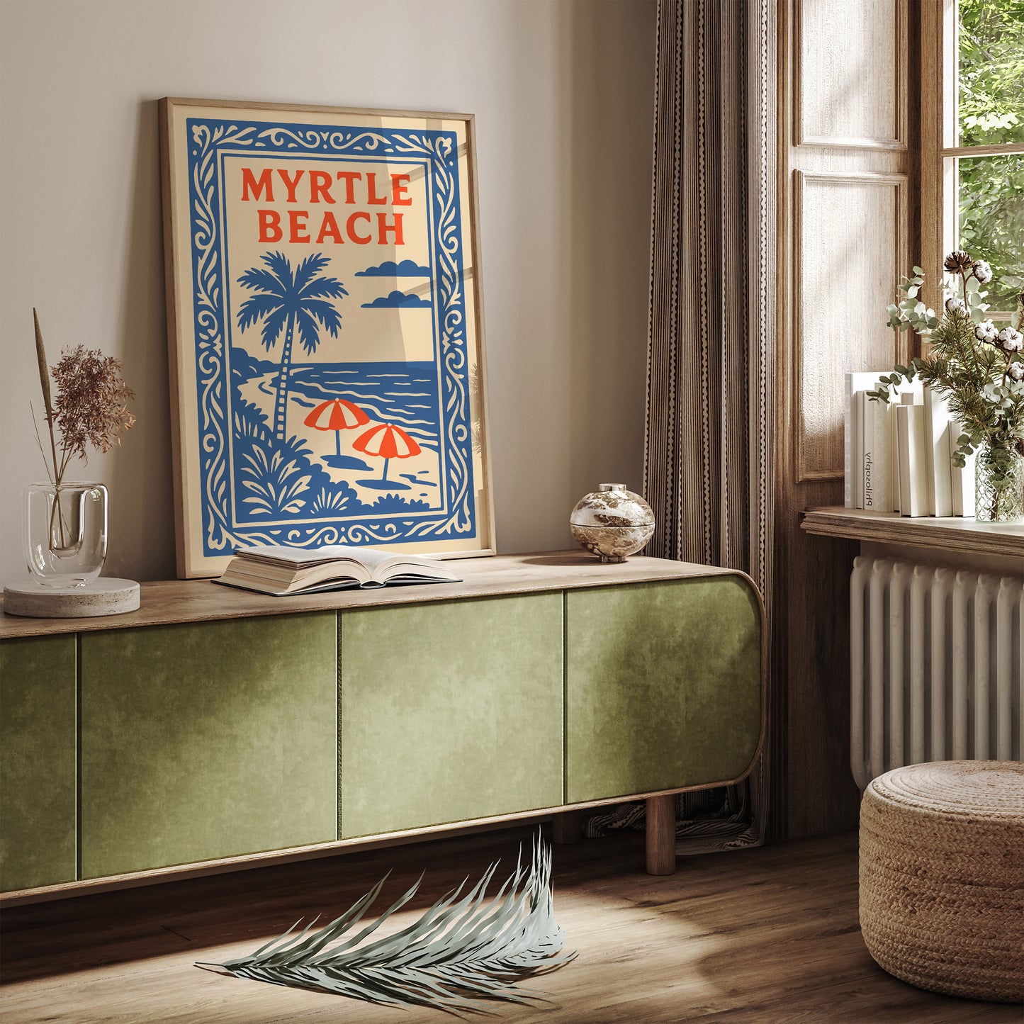 Myrtle Beach Poster - Tropical Blue Landscape Art Print