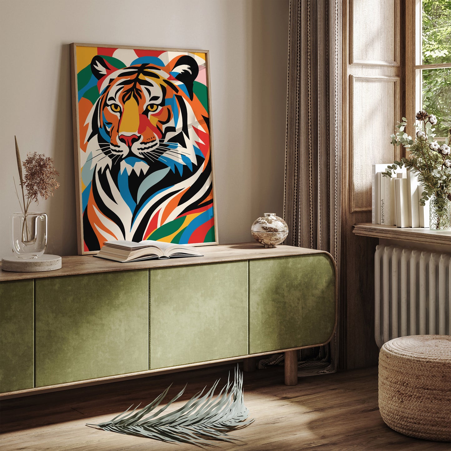 Colorful Tiger Kids Room Decor Art Print