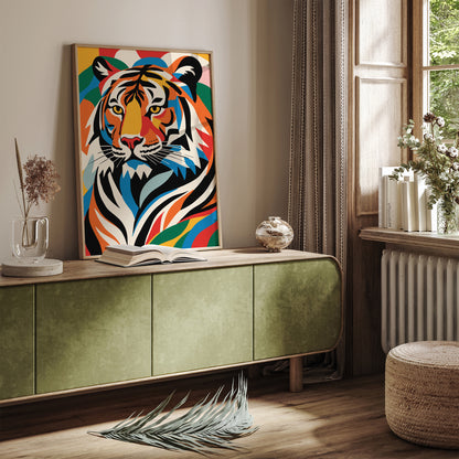 Colorful Tiger Kids Room Decor Art Print